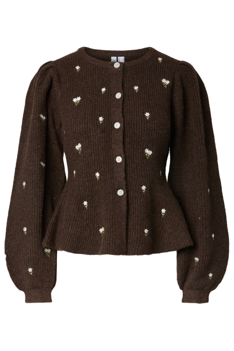 Pieces bruine dames vest | Vooraanzicht