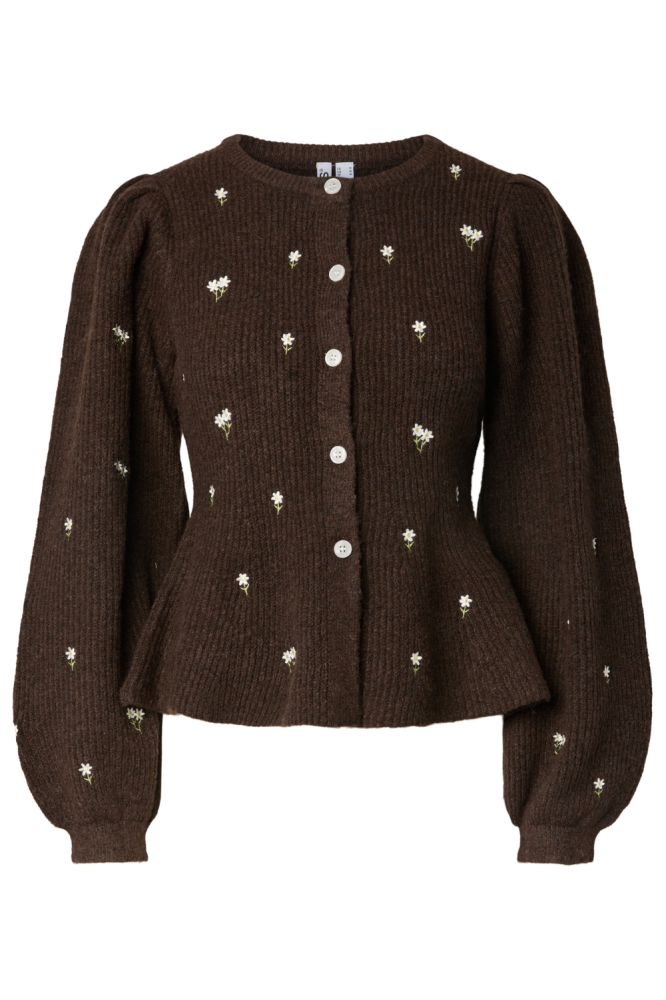 Pieces bruine dames vest | Vooraanzicht
