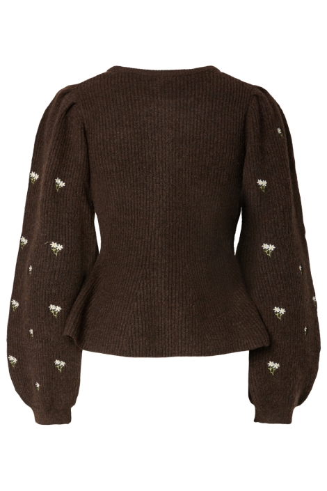 Pieces bruine dames vest | Achteraanzicht