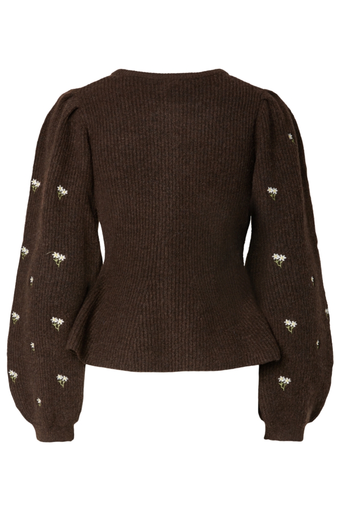 Pieces bruine dames vest | Achteraanzicht