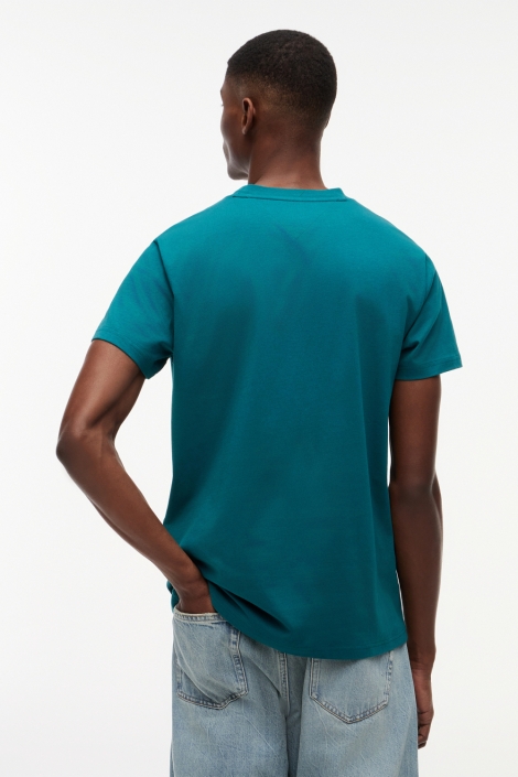 Tommy Jeans groene heren t-shirt | Model achteraanzicht