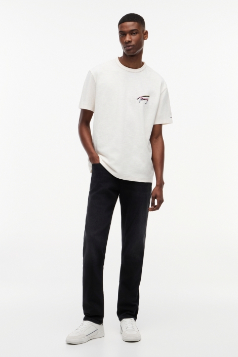 Tommy Jeans witte heren t-shirt | Model