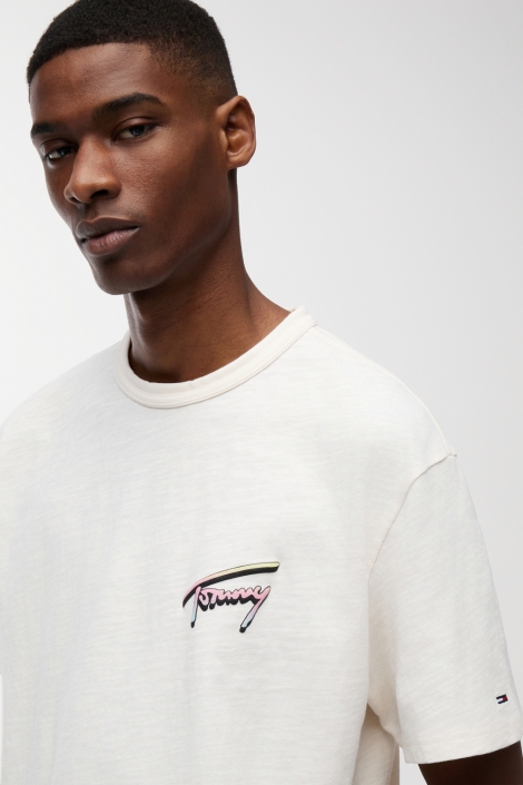 Tommy Jeans witte heren t-shirt | Kleurstaal