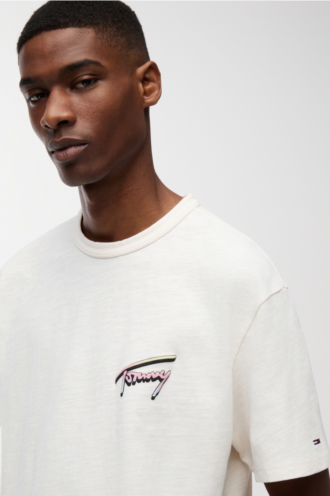 Tommy Jeans witte heren t-shirt | Kleurstaal