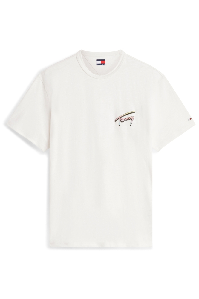 Tommy Jeans witte heren t-shirt | Vooraanzicht