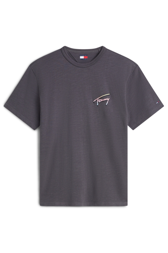 Tommy Jeans grijze heren t-shirt | Vooraanzicht