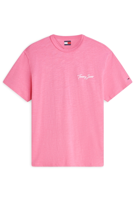 Tommy Jeans roze heren t-shirt | Vooraanzicht