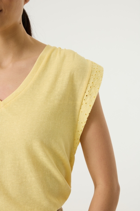 Garcia gele dames t-shirt | Close up