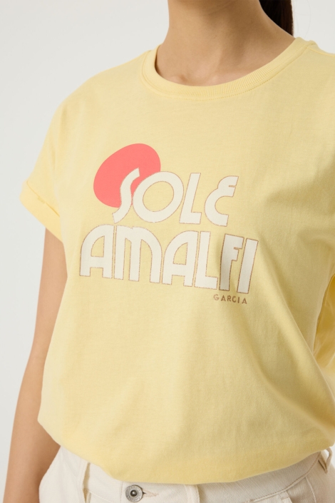 Garcia gele dames t-shirt | Close up