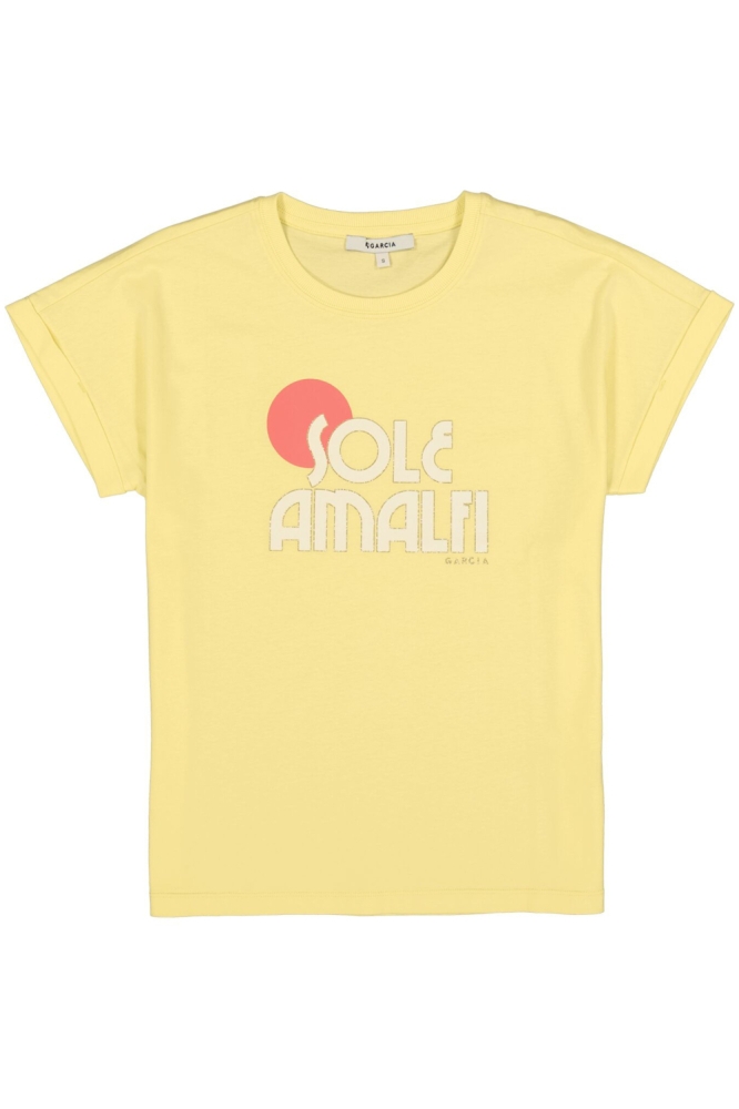 Garcia gele dames t-shirt | Vooraanzicht