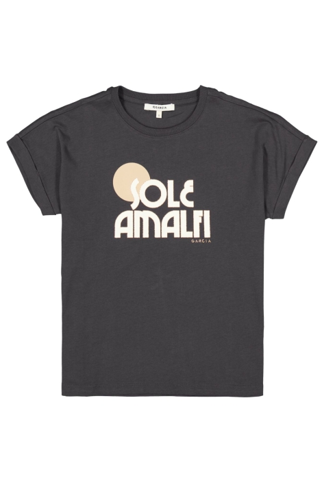 Garcia grijze dames t-shirt | Vooraanzicht