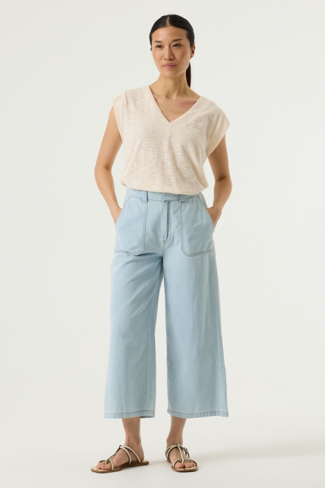 Garcia beige dames t-shirt | Model