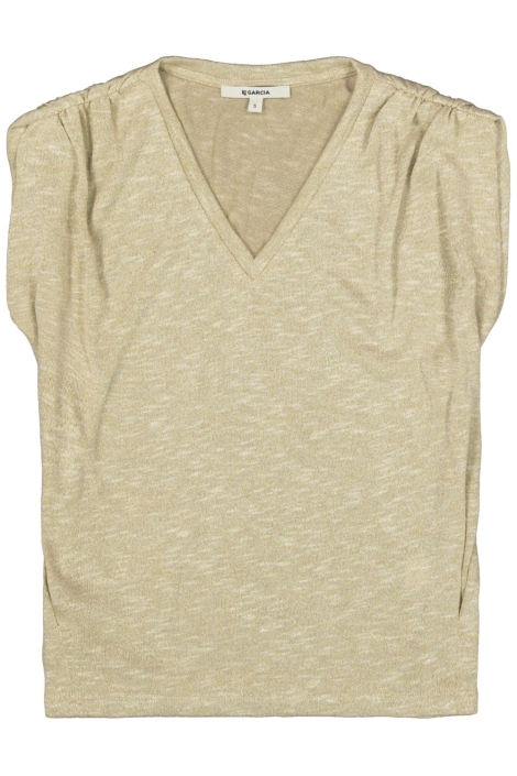 Garcia beige dames t-shirt | Vooraanzicht