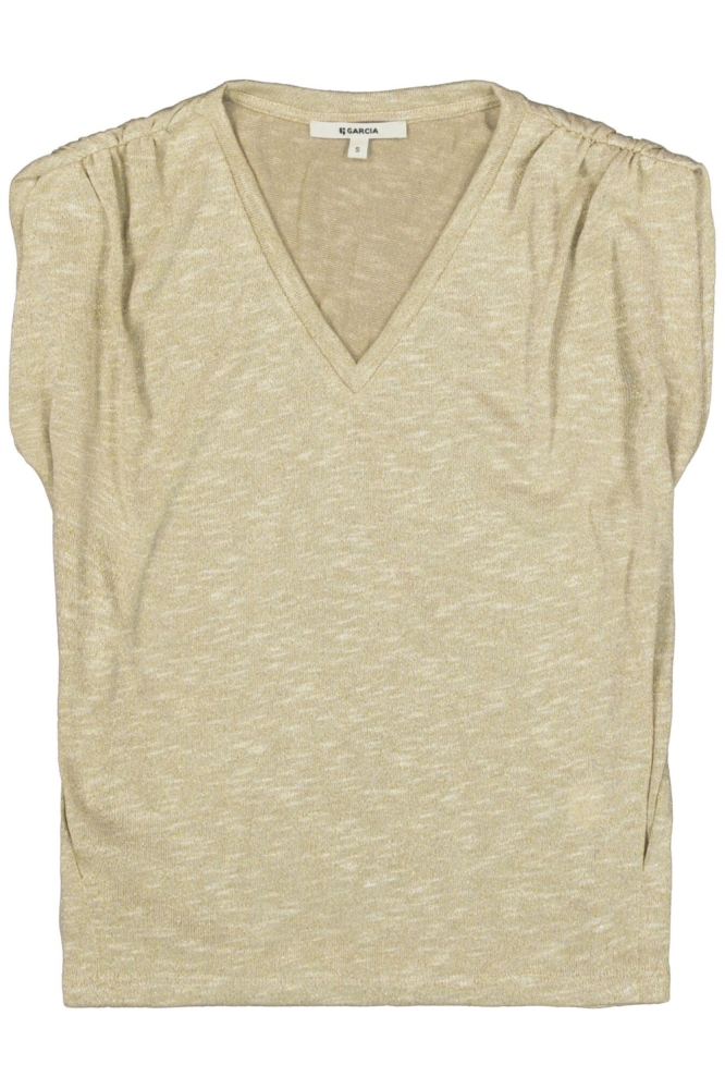 Garcia beige dames t-shirt | Vooraanzicht