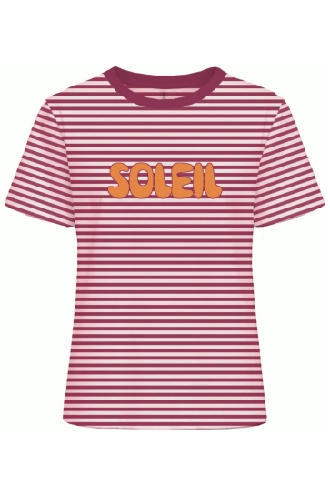 Only T-shirt ONLAMIRA S/S REG STRIPE TEE CS JRS 15393602 ROSE/SANGRIA P