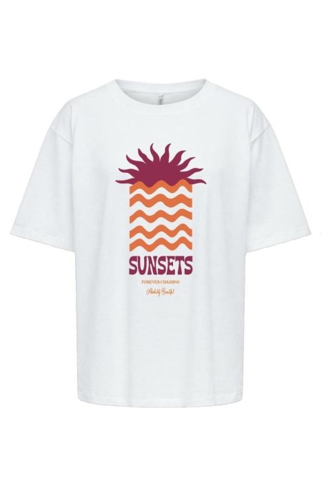 Only witte dames t-shirt | Vooraanzicht