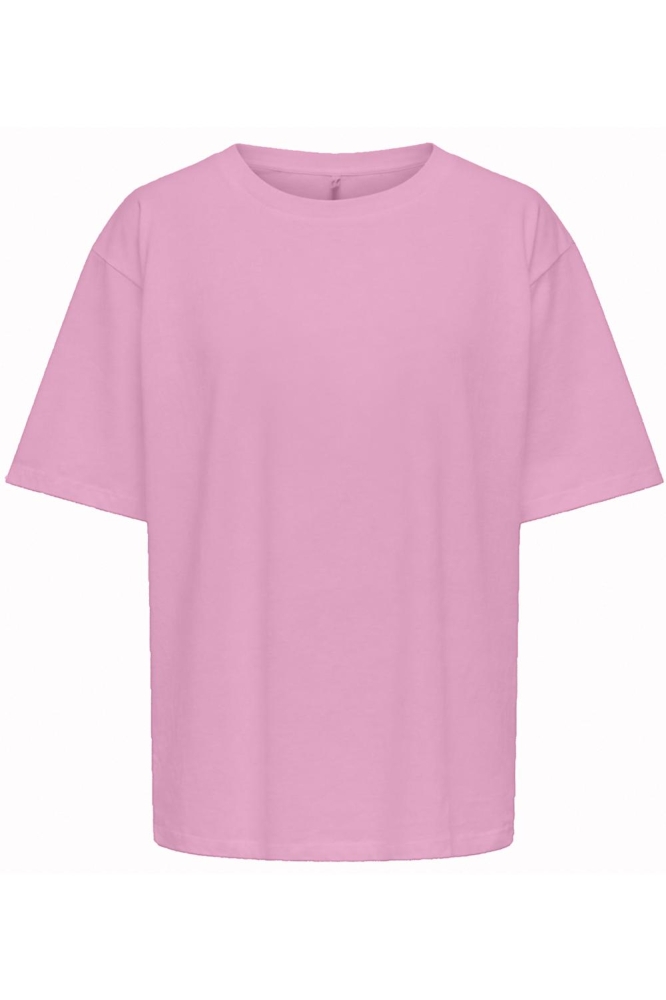 Only roze dames t-shirt | Vooraanzicht