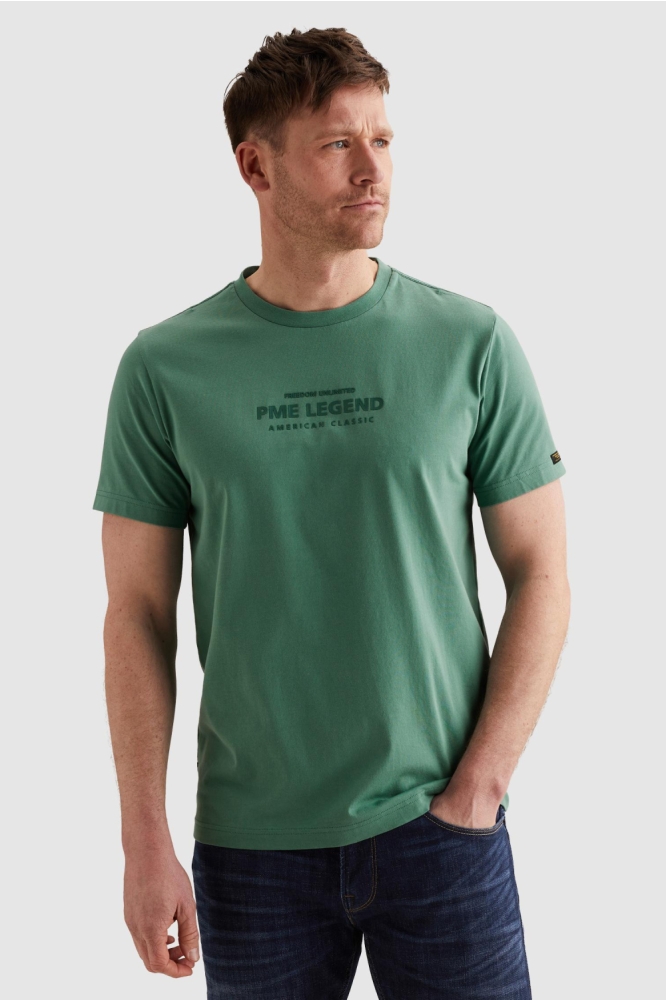 PME legend groene heren t-shirt | Model vooraanzicht