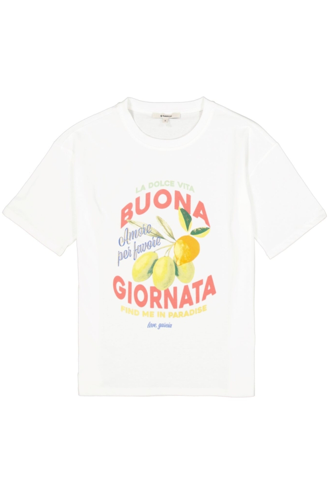 Garcia witte dames t-shirt | Vooraanzicht