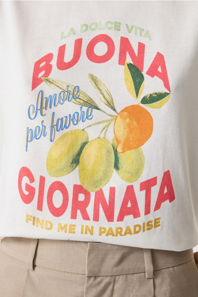 Garcia witte dames t-shirt | Close up
