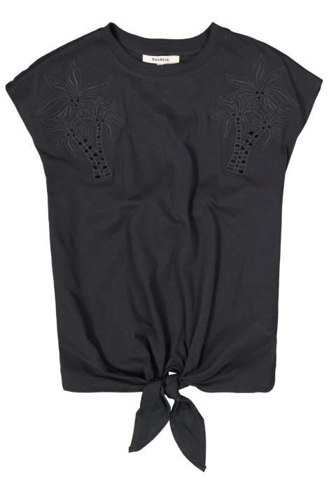 Garcia grijze dames t-shirt | Vooraanzicht