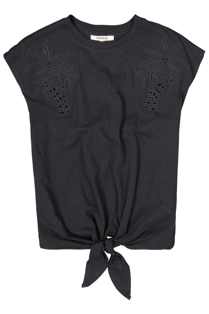 Garcia grijze dames t-shirt | Vooraanzicht