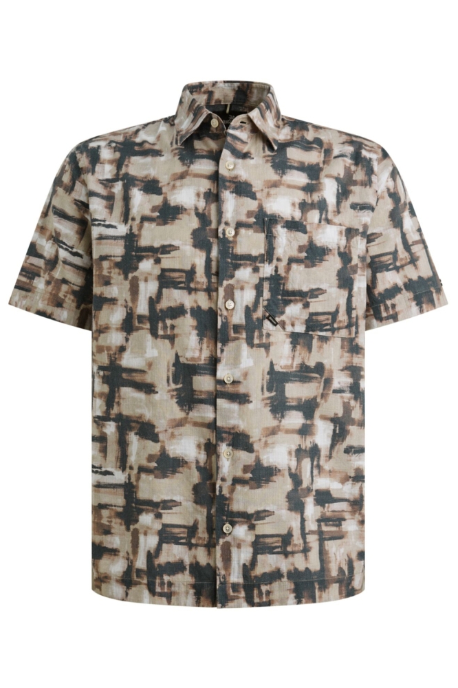 Vanguard beige heren overhemd | Vooraanzicht