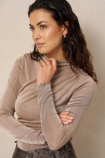 Lofty Manner Top TOP JIMMI DRAPED UNI RJ18 TAUPE
