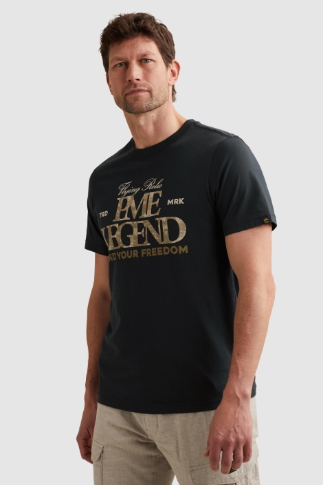 PME legend blauwe heren t-shirt | Model zijaanzicht