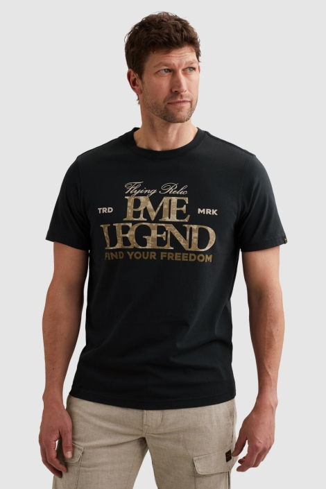PME legend blauwe heren t-shirt | Model vooraanzicht