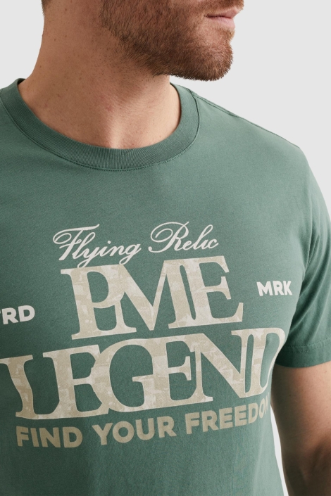 PME legend groene heren t-shirt | Close up