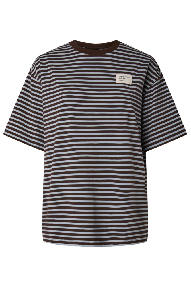 Pieces blauwe dames t-shirt | Vooraanzicht