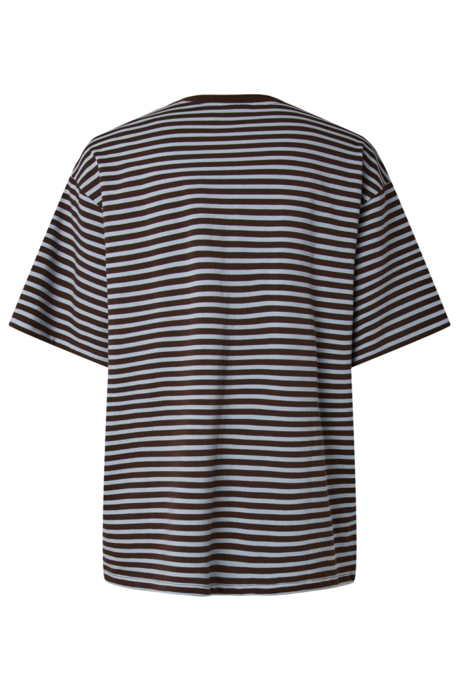 Pieces blauwe dames t-shirt | Achteraanzicht
