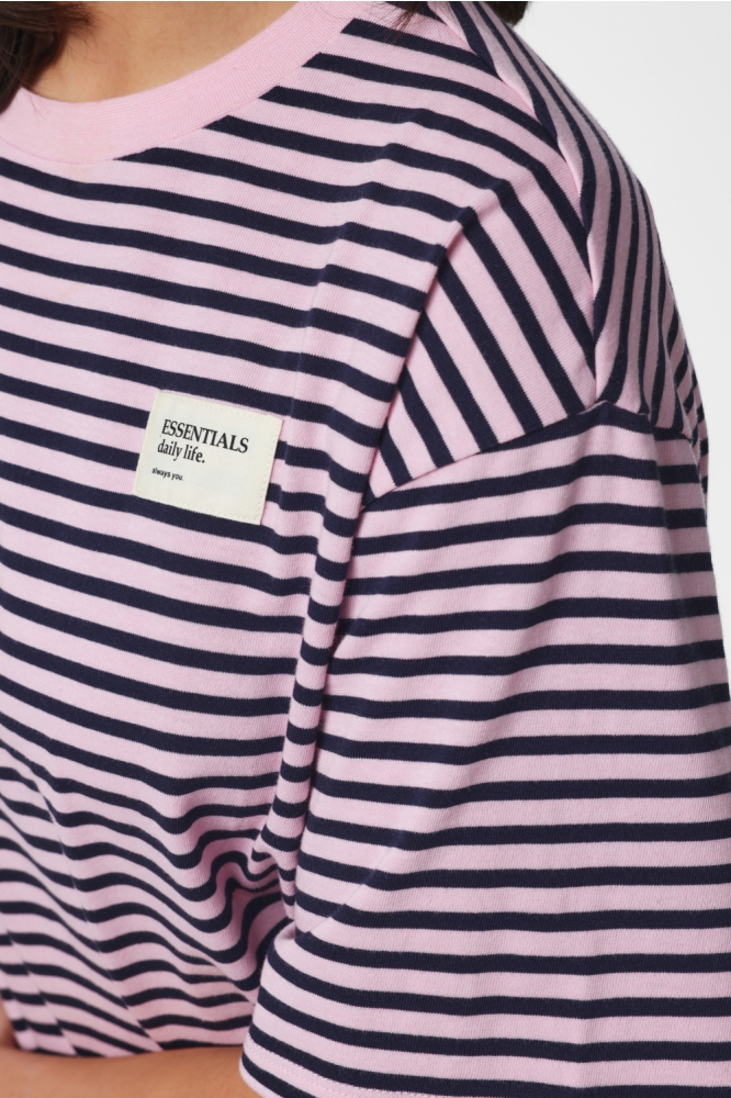 Pieces roze dames t-shirt | Close up