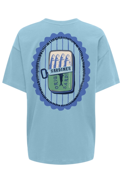 Only blauwe dames t-shirt | Achteraanzicht