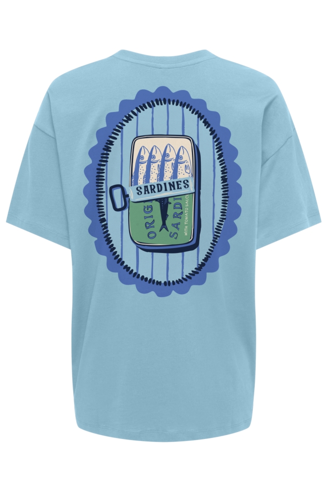 Only blauwe dames t-shirt | Achteraanzicht