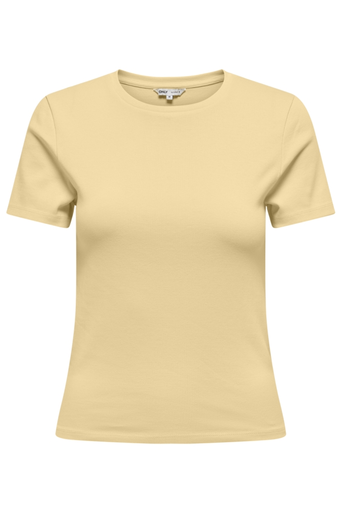 Only gele dames t-shirt | Vooraanzicht