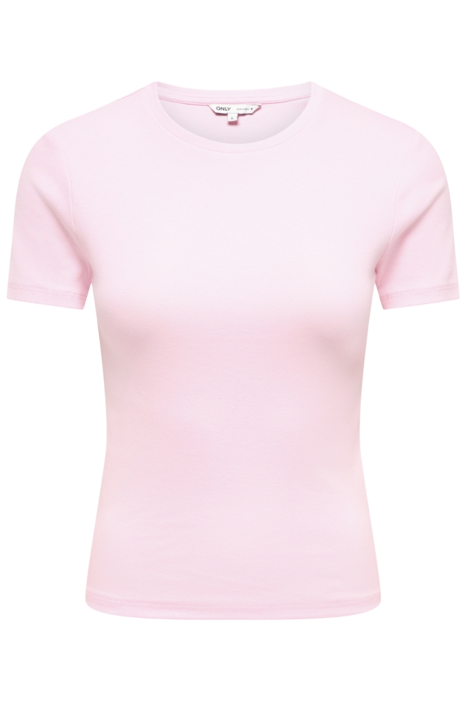 Only roze dames t-shirt | Vooraanzicht