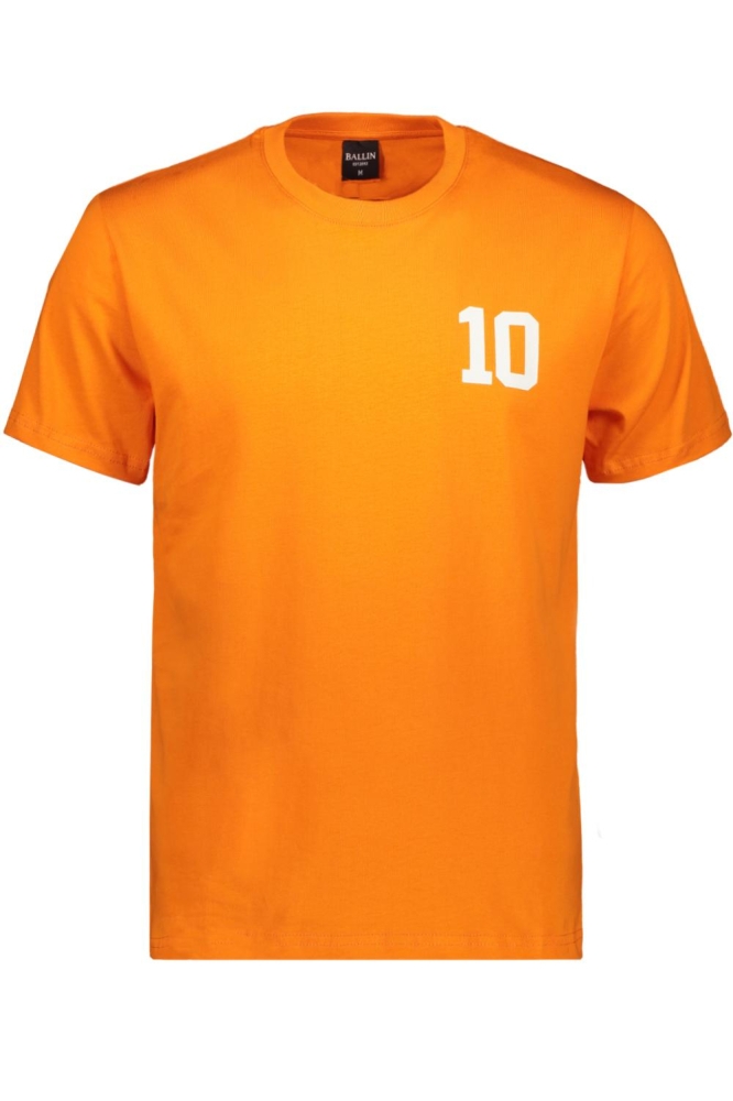 Ballin oranje heren t-shirt | Vooraanzicht