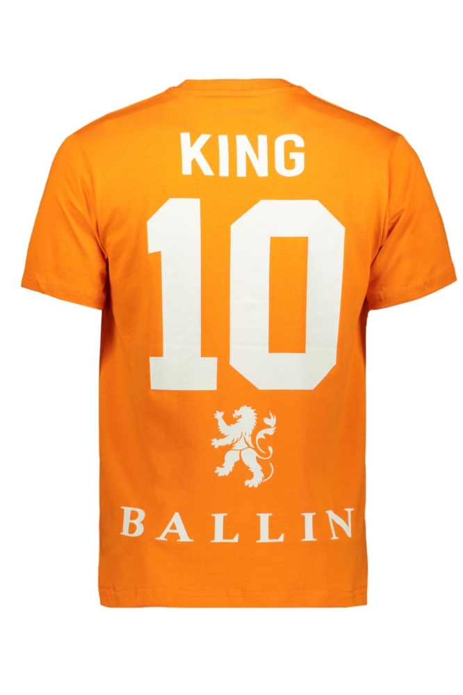 Ballin oranje heren t-shirt | Achteraanzicht