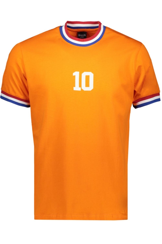 Ballin oranje heren t-shirt | Vooraanzicht