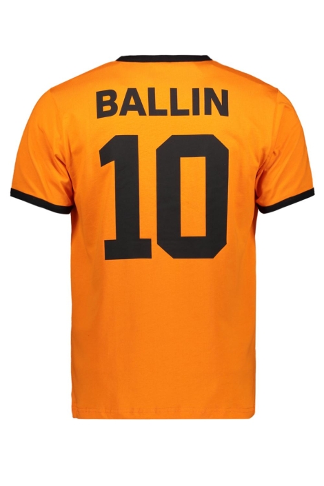 Ballin oranje heren t-shirt | Achteraanzicht