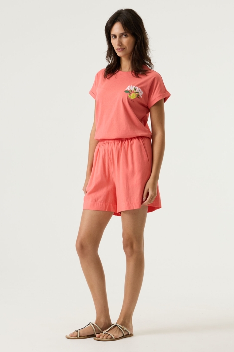 Garcia roze dames t-shirt | Model