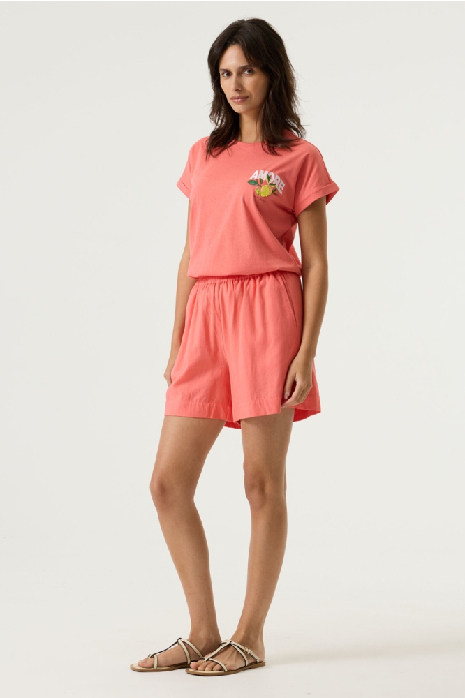 Garcia roze dames t-shirt | Model