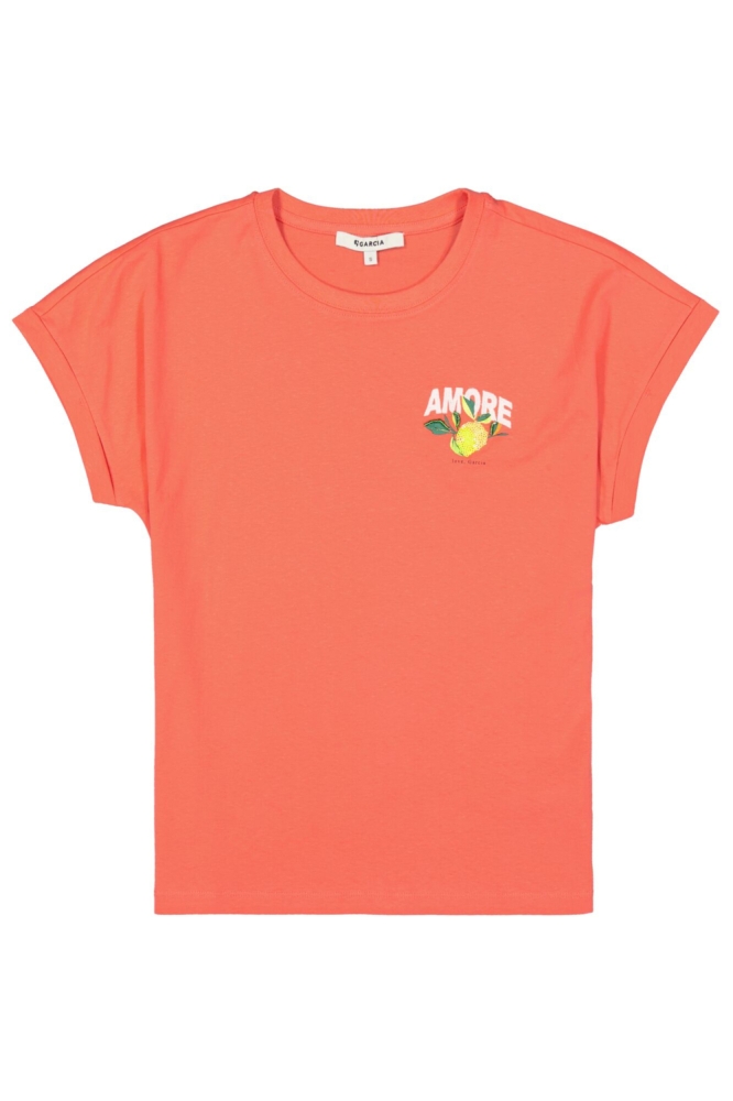 Garcia roze dames t-shirt | Vooraanzicht