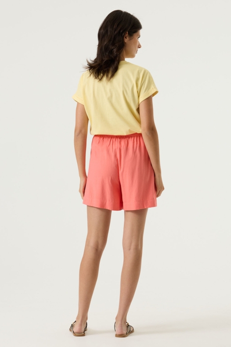 Garcia gele dames t-shirt | Model achteraanzicht