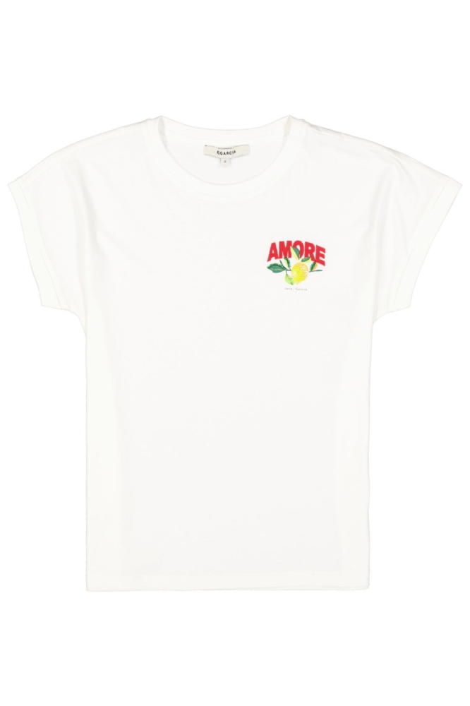 Garcia witte dames t-shirt | Vooraanzicht