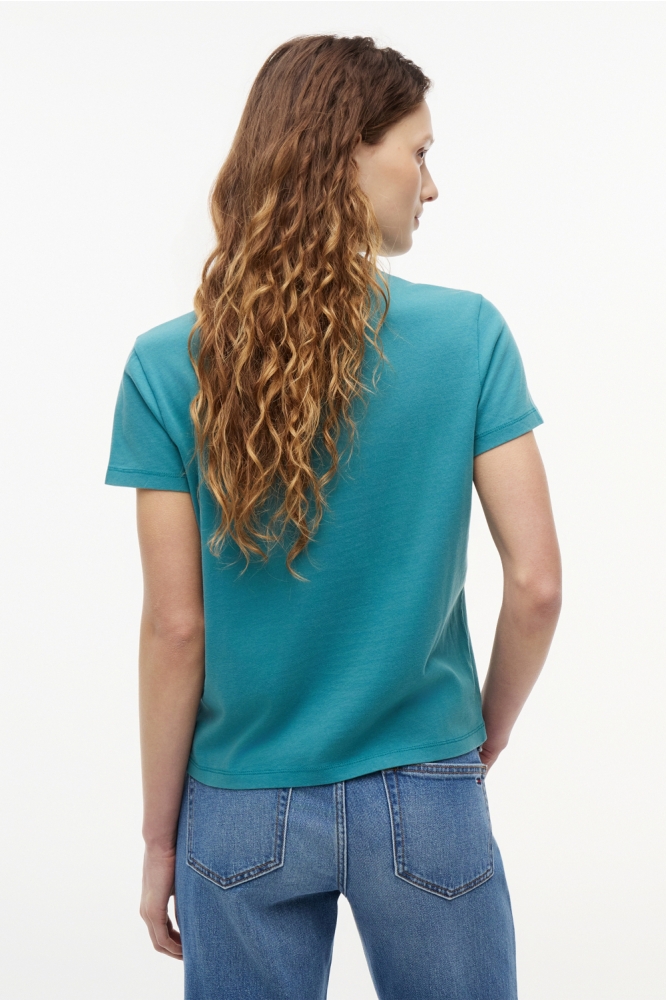 Tommy Jeans groene dames t-shirt | Model achteraanzicht