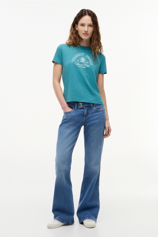 Tommy Jeans groene dames t-shirt | Model