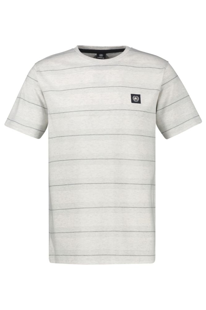 Lerros witte heren t-shirt | Vooraanzicht